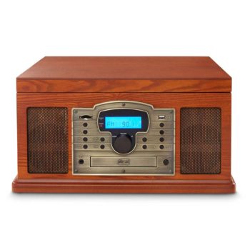Crosley Troubadour USB Entertainment Center - Paprika-CLOSED CASE FRONT