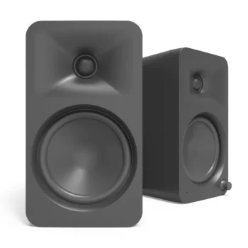 Photo of Kanto ORA4 140W Bluetooth Speakers in black colour.